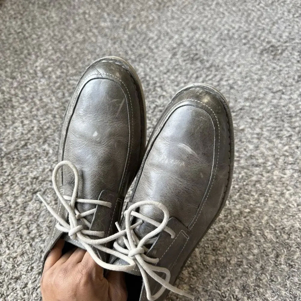 BCole Haan Oswego 2 Eye II Leather Plain Toe Oxfords Shoe 11 M Gray